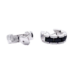 Boucles d'oreilles CHANEL "Ultra" en or blanc, céramique et diamants - Castafiore