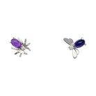 Boucles d'oreilles CHAUMET, "Attrape-moi...si tu m'aimes", or blanc, améthystes - Castafiore