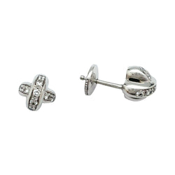 Boucles d'oreilles CHAUMET, "Liens", or blanc et diamants - Castafiore