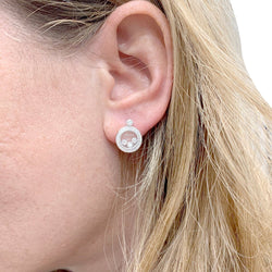 Boucles d'oreilles Chopard, "Happy Diamonds" en or blanc, diamants - Castafiore