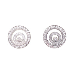 Boucles d'oreilles CHOPARD "Happy Spirit" en or blanc et diamants - Castafiore