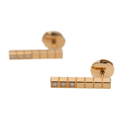 Boucles d'oreilles CHOPARD Puces Ice cube or rose et diamants - Castafiore