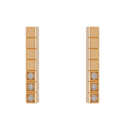 Boucles d'oreilles CHOPARD Puces Ice cube or rose et diamants - Castafiore