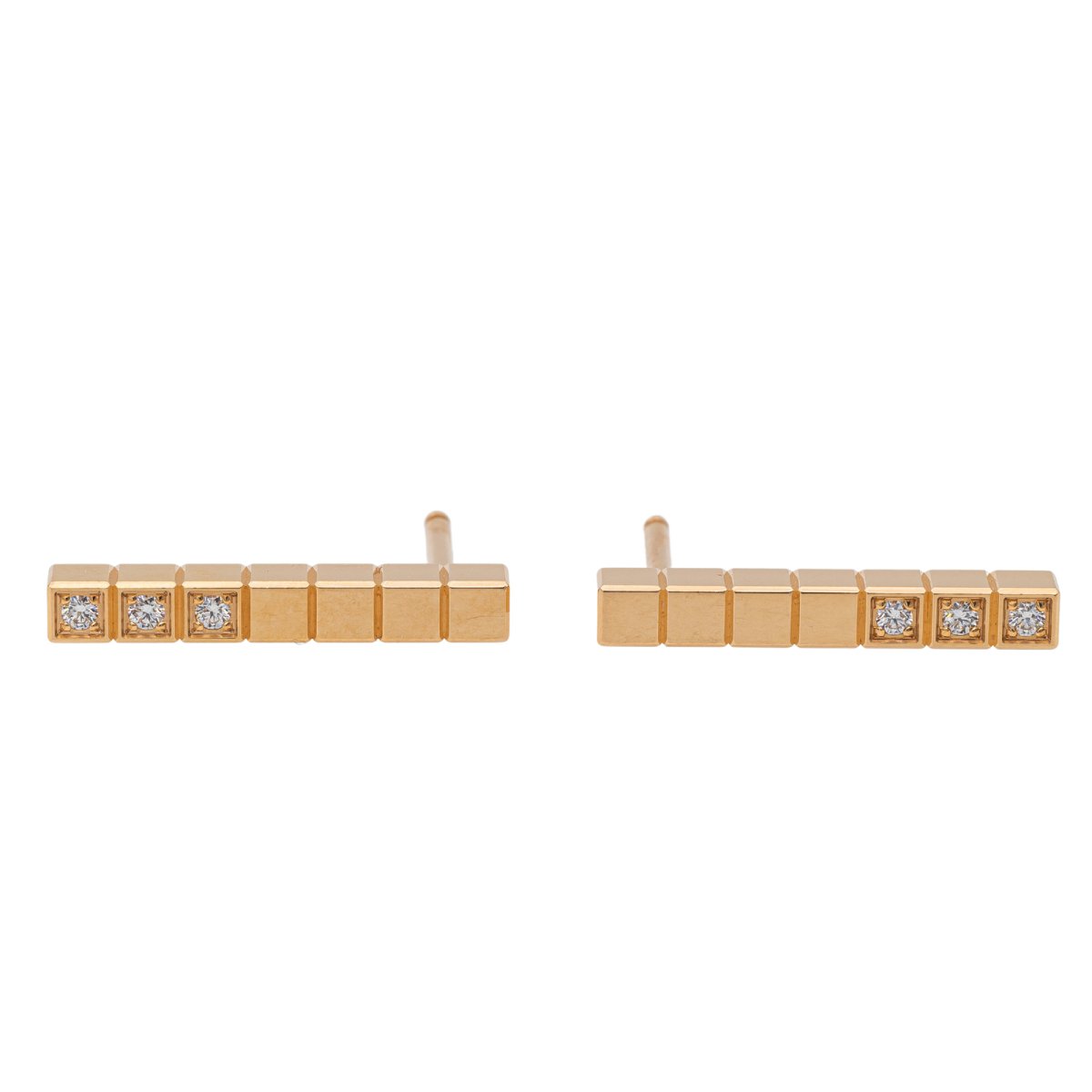 Boucles d'oreilles CHOPARD Puces Ice cube or rose et diamants - Castafiore