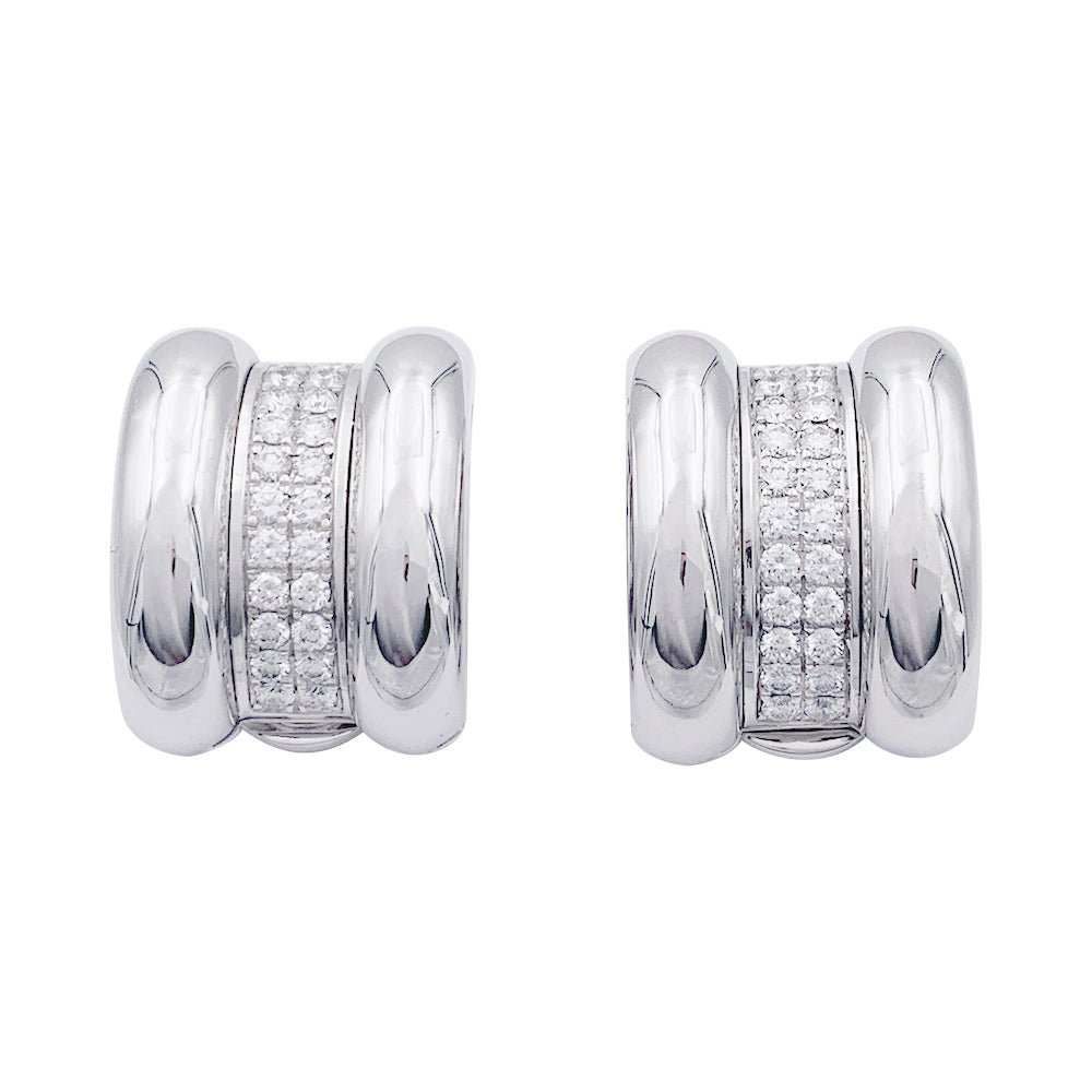 Boucles d’oreilles CHOPARD "Strada" en or blanc et diamants - Castafiore
