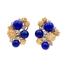 Boucles d'oreilles Clip CHAUMET en or jaune, lapis-lazuli et diamants - Castafiore