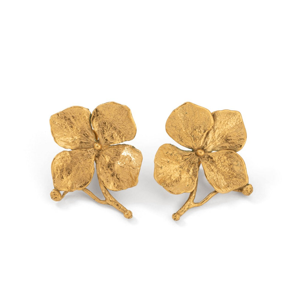 Boucles d'oreilles Clip CLAUDE LALANNE "Hydrangeas" en bronze doré - Castafiore