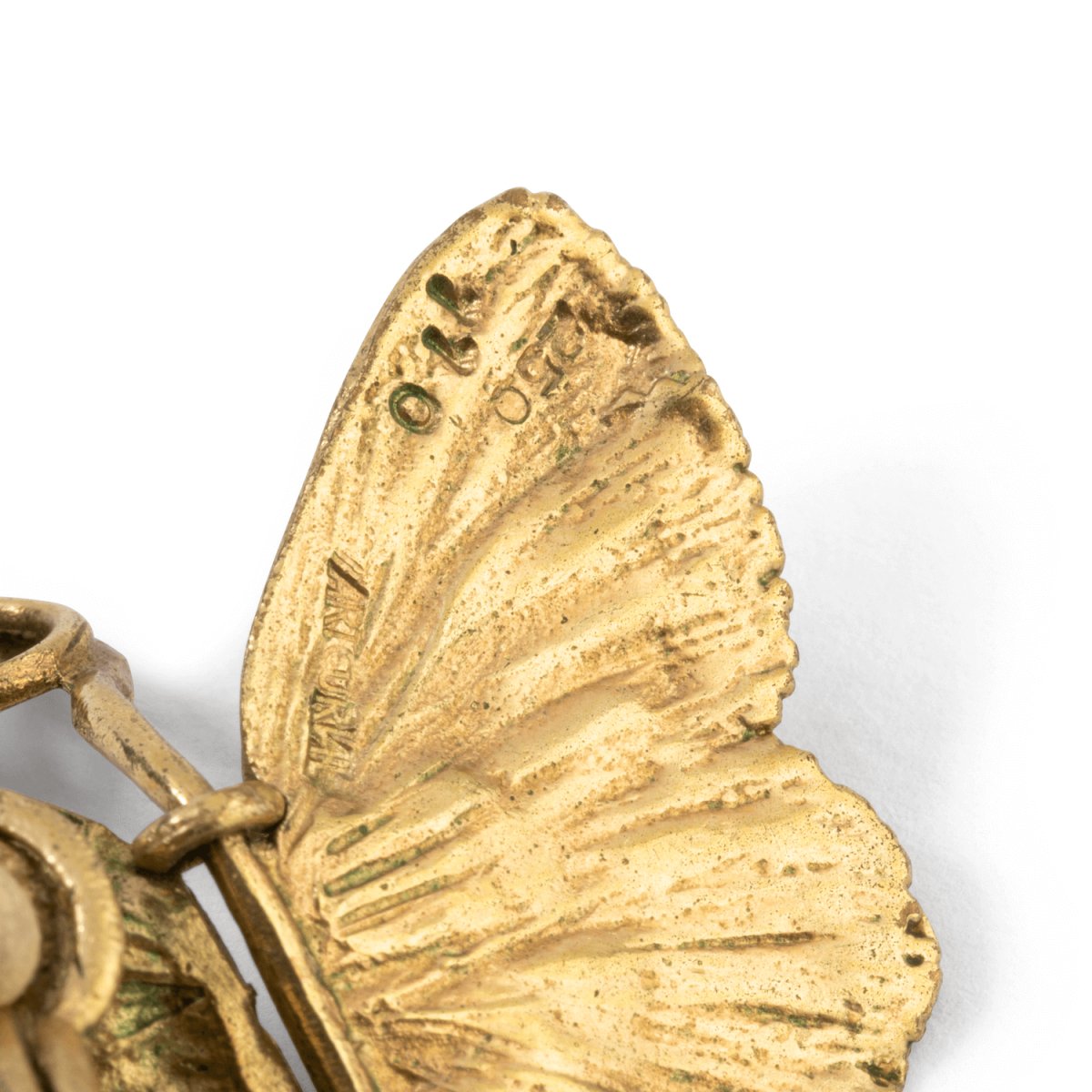 Boucles d'oreilles Clip CLAUDE LALANNE "Papillons", en bronze doré - Castafiore