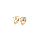 Boucles d’oreilles Clip en or jaune, nacre, citrine et diamants - Castafiore