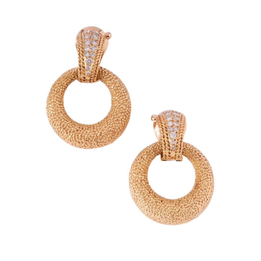 Boucles d'oreilles Clip VAN CLEEF & ARPELS en or jaune et diamants - Castafiore