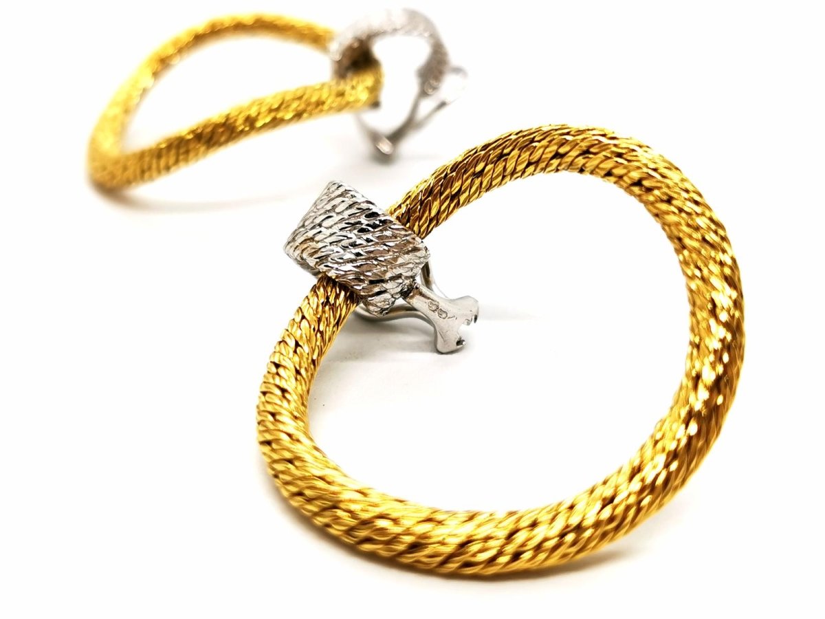 Boucles d'oreilles Clips anneaux en 2 ors - Castafiore