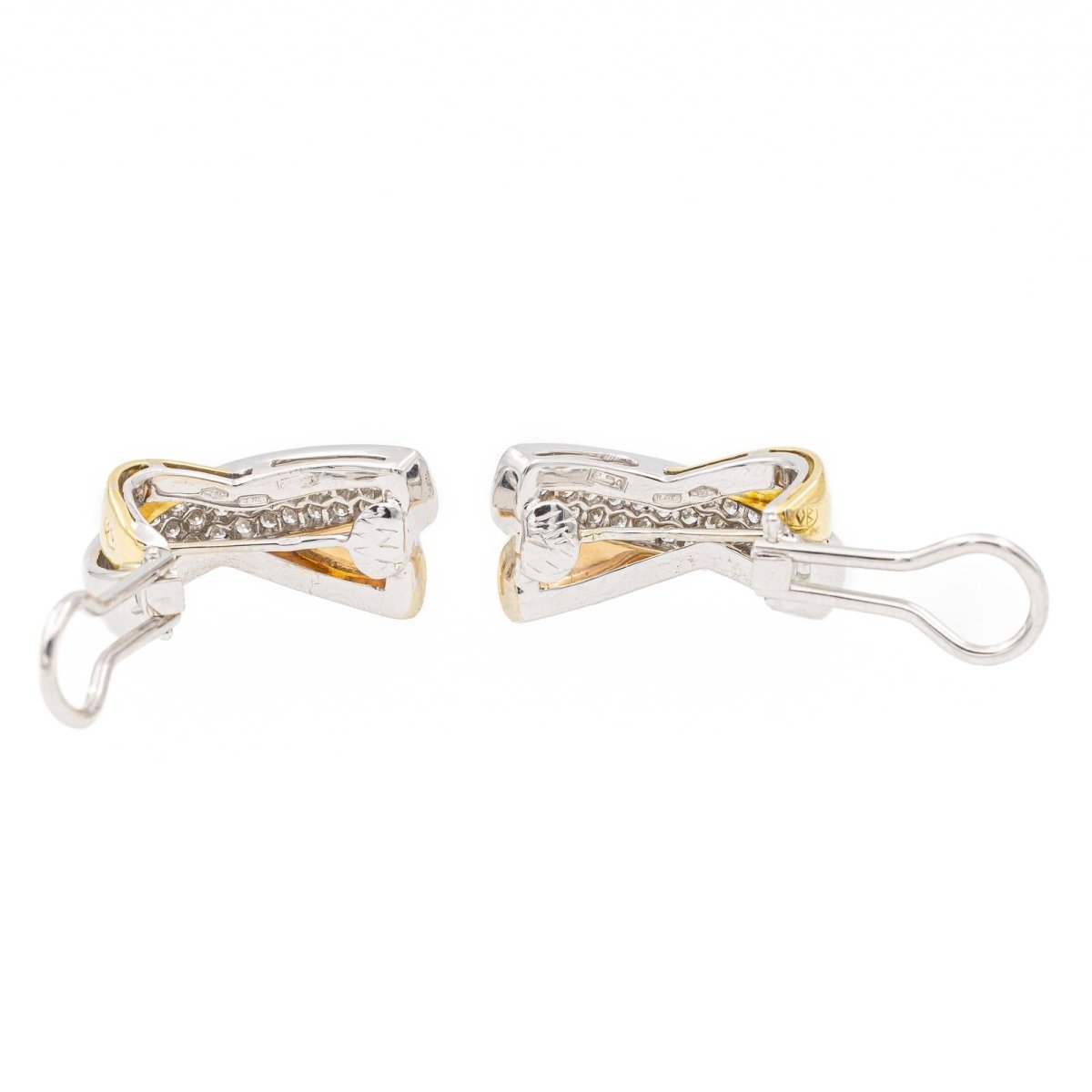 Boucles d'oreilles Clips en or blanc et diamant - Castafiore