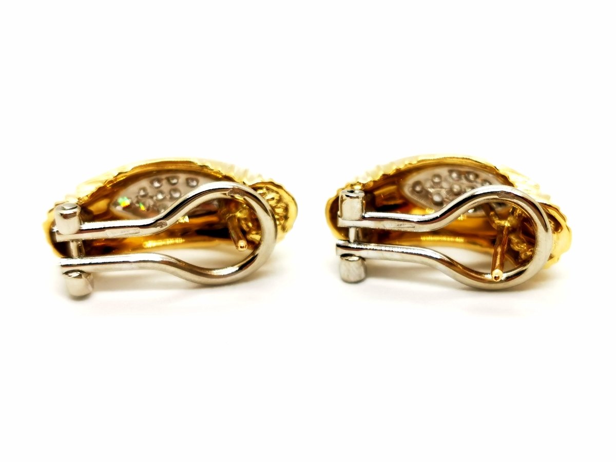 Boucles d'oreilles Clips en or jaune et diamants - Castafiore