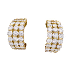 Boucles d'oreilles Clips en or jaune et diamants. - Castafiore