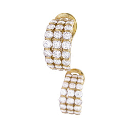 Boucles d'oreilles Clips en or jaune et diamants. - Castafiore