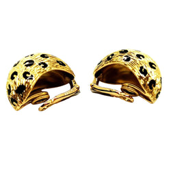 Boucles d'oreilles Clips FRED "Léopard", en or jaune et émail - Castafiore