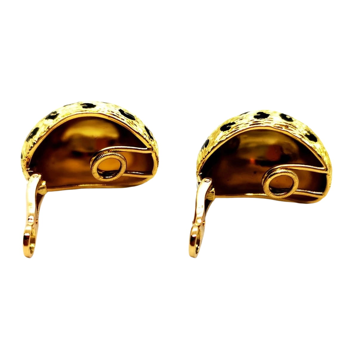 Boucles d'oreilles Clips FRED "Léopard", en or jaune et émail - Castafiore