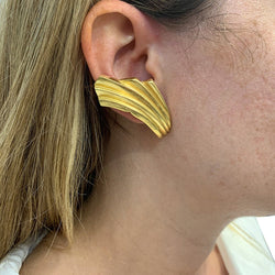 Boucles d'oreilles Clips LALAOUNIS "Drapé" en or jaune - Castafiore