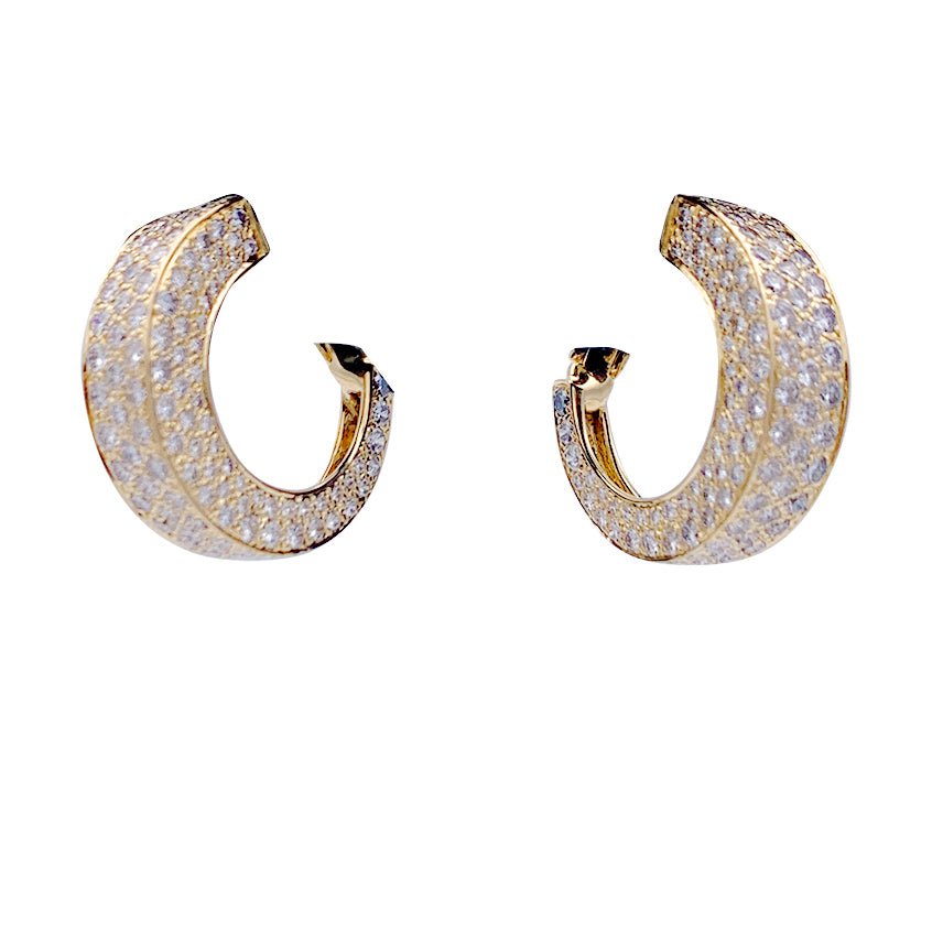 Boucles d'oreilles Clips O.J PERRIN, en or jaune et diamants - Castafiore