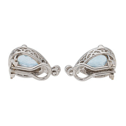 Boucles d'oreilles Clips Or blanc Topaze - Castafiore