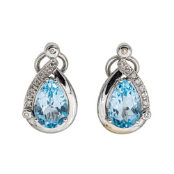 Boucles d'oreilles Clips Or blanc Topaze - Castafiore