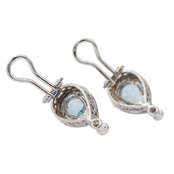 Boucles d'oreilles Clips Or blanc Topaze - Castafiore