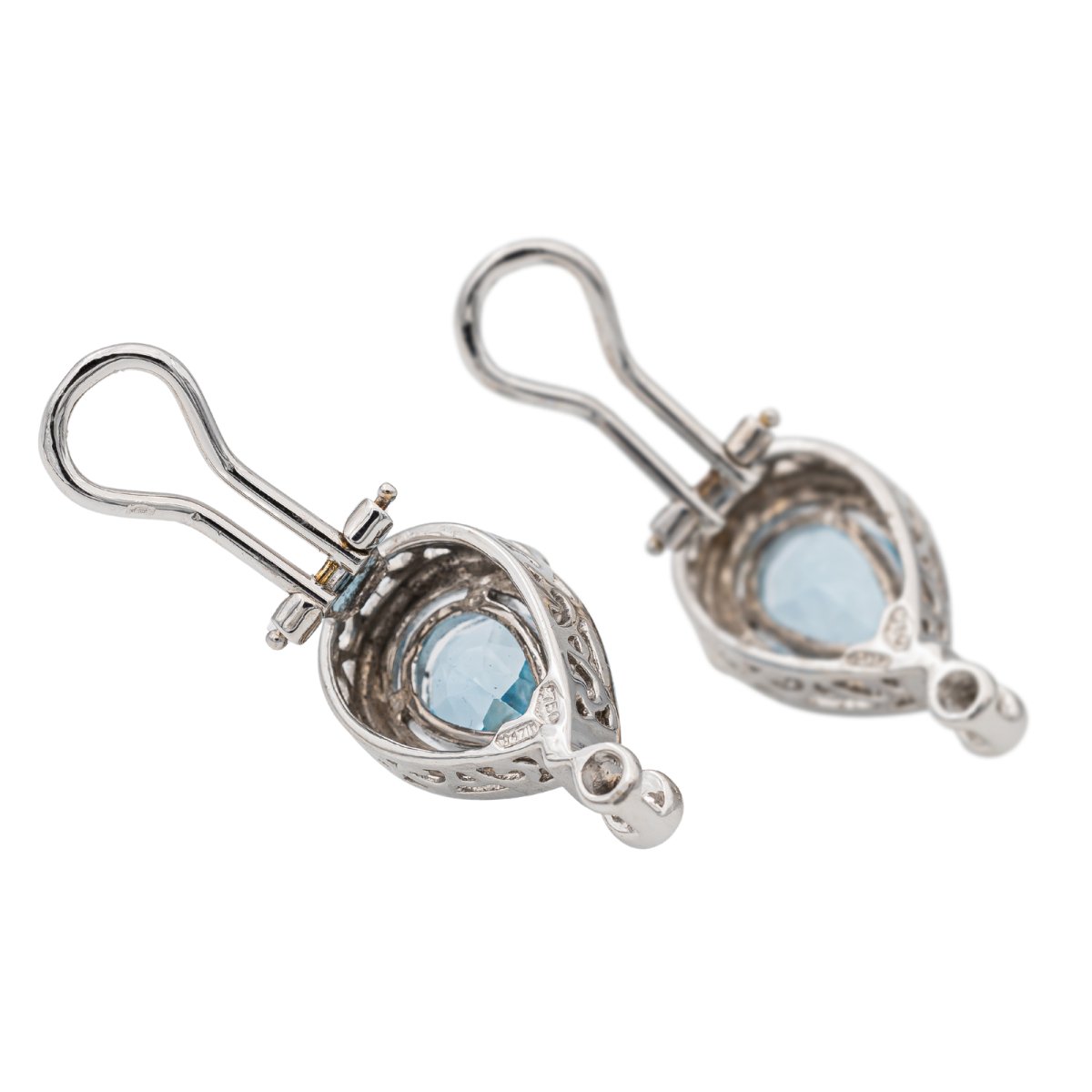Boucles d'oreilles Clips Or blanc Topaze - Castafiore
