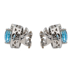 Boucles d'oreilles Clips Or blanc Topaze - Castafiore