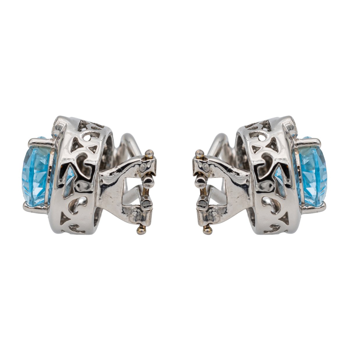 Boucles d'oreilles Clips Or blanc Topaze - Castafiore