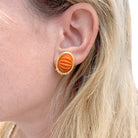 Boucles d'oreilles clips or jaune, corail et diamants. - Castafiore