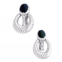 Boucles d'oreilles Clou BOUCHERON "Ludivine" en or blanc et tourmalines - Castafiore