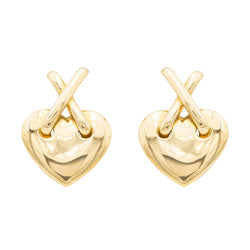 Boucles d'oreilles coeur en or jaune - Castafiore