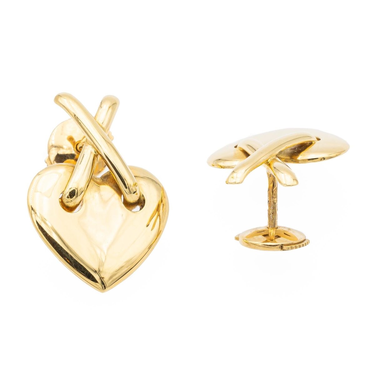 Boucles d'oreilles coeur en or jaune - Castafiore