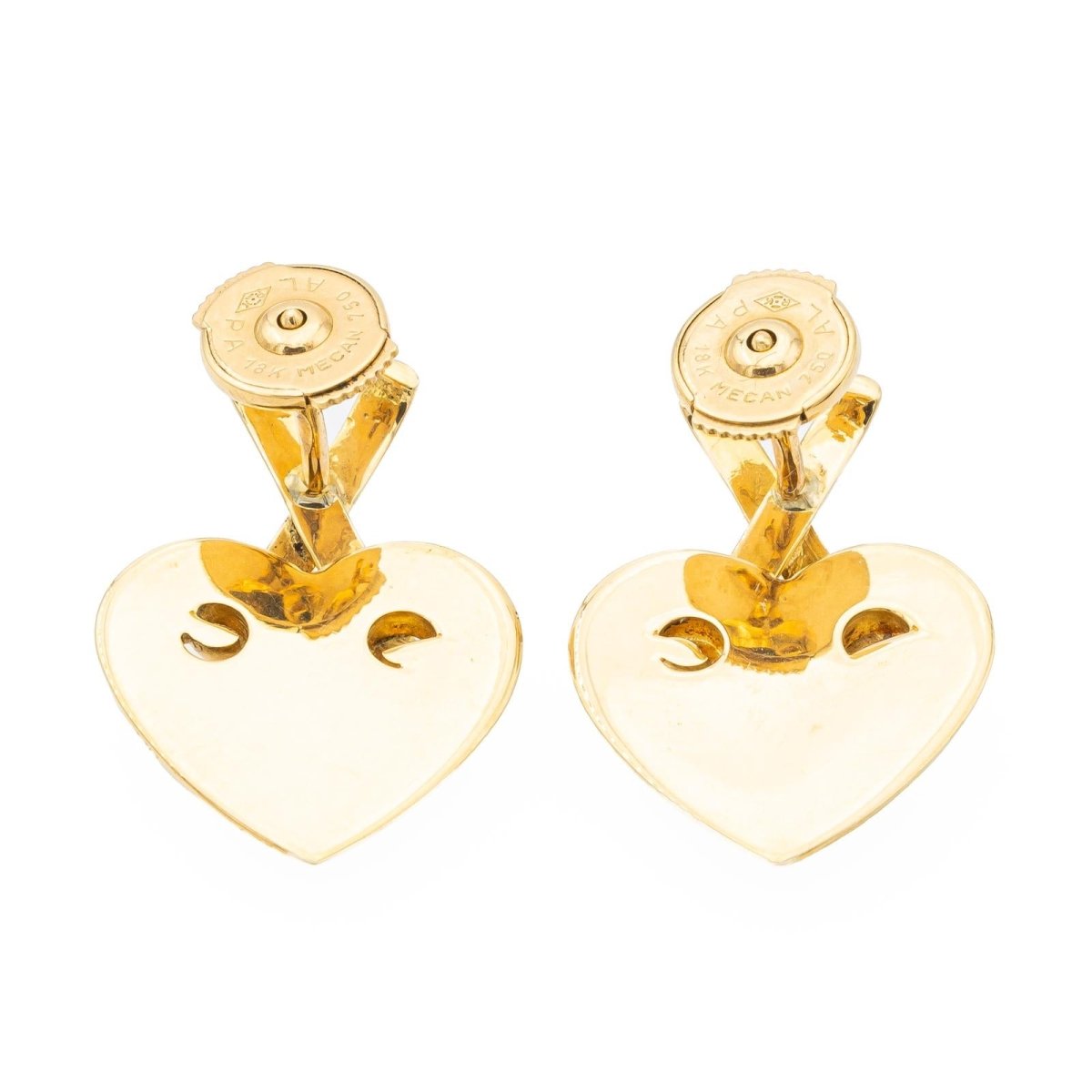 Boucles d'oreilles coeur en or jaune - Castafiore