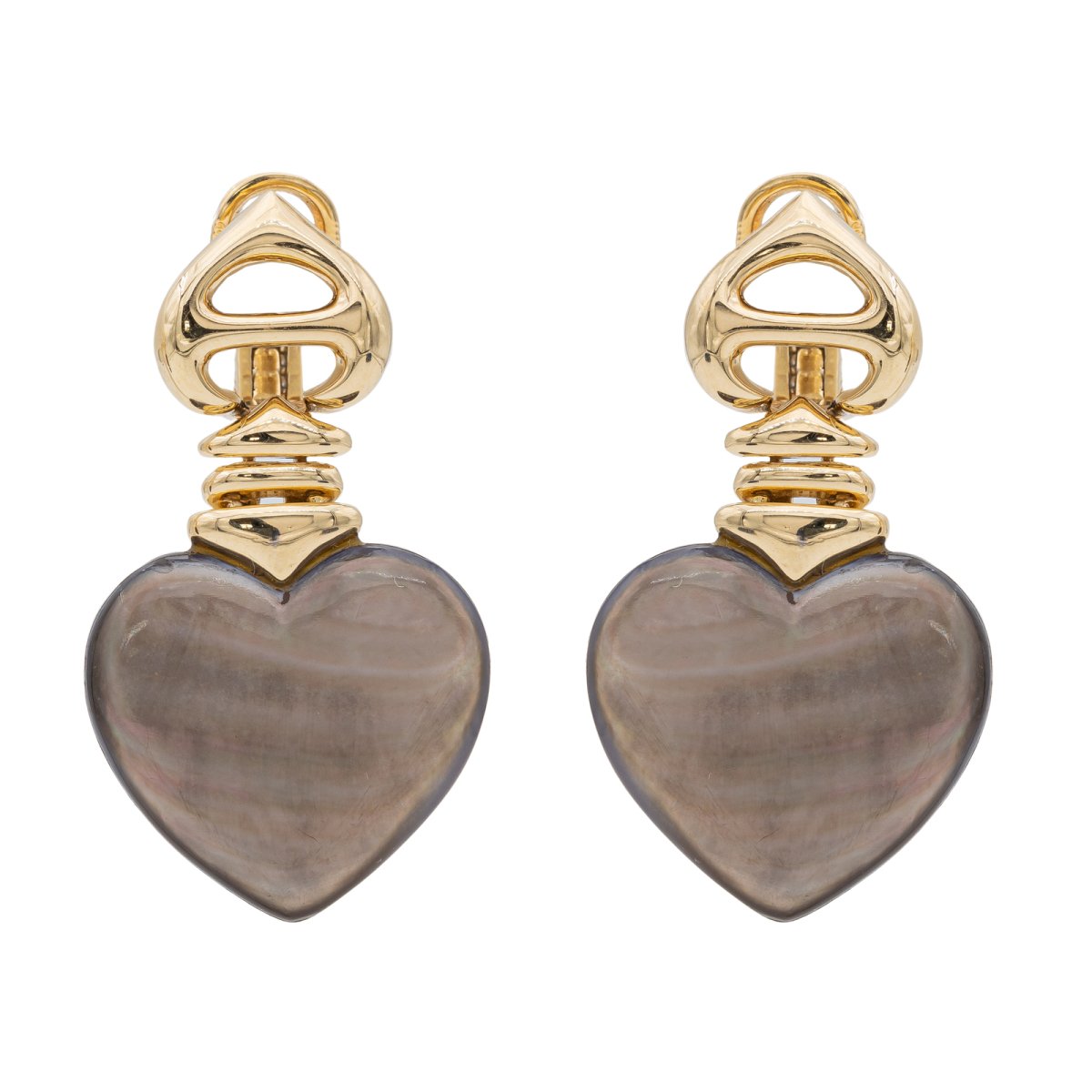 Boucles d'oreilles Coeur Or jaune Nacre - Castafiore