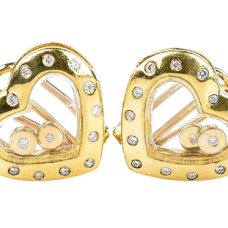 Boucles d'oreilles coeurs en or jaune 18 carats - Castafiore
