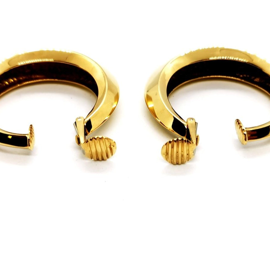 Boucles d'oreilles Créoles à clip en or jaune - Castafiore