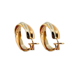 Boucles d'oreilles Créoles CARTIER "Trinity" en 3 ors - Castafiore