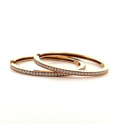 Boucles d'oreilles Créoles COURBET en or jaune et diamants - Castafiore