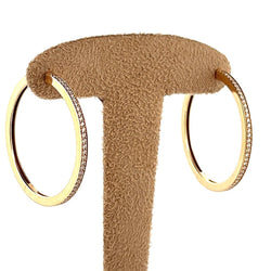 Boucles d'oreilles Créoles COURBET en or jaune et diamants - Castafiore