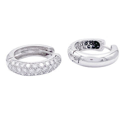 Boucles d'oreilles créoles en or blanc, diamants. - Castafiore