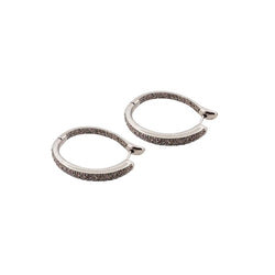 Boucles d'oreilles Créoles en or blanc et diamants - Castafiore