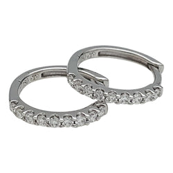 Boucles d'oreilles Créoles en or blanc et diamants - Castafiore