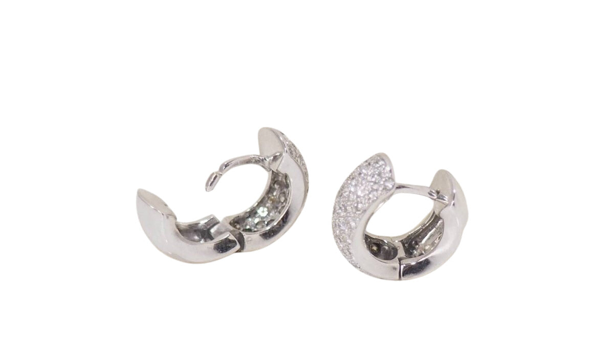 Boucles d'oreilles Créoles en or blanc et diamants - Castafiore