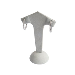 Boucles d'oreilles "Créoles" en or gris pavées de diamants - Castafiore