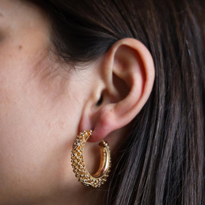 Boucles d'oreilles Créoles en or jaune - Castafiore