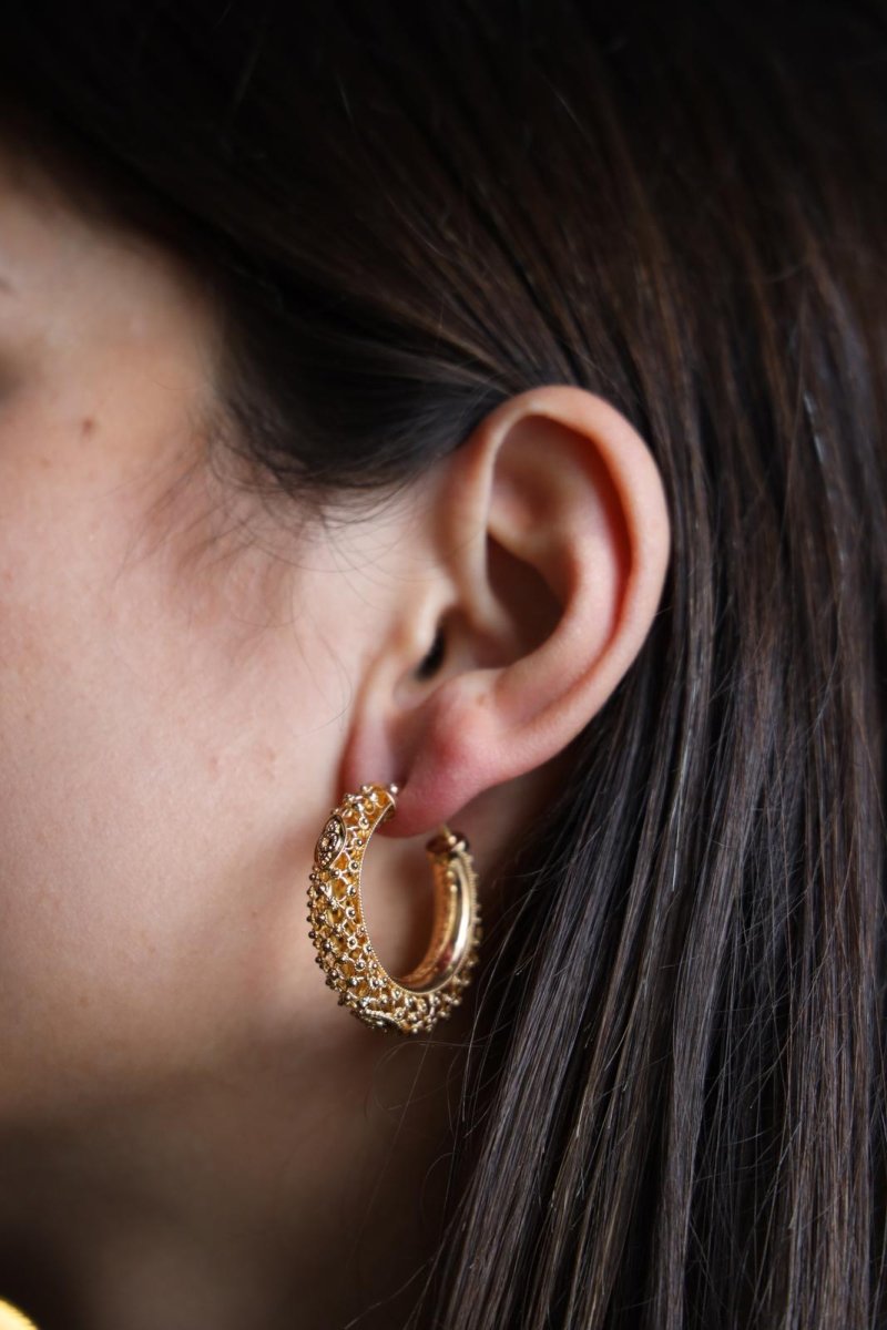 Boucles d'oreilles Créoles en or jaune - Castafiore