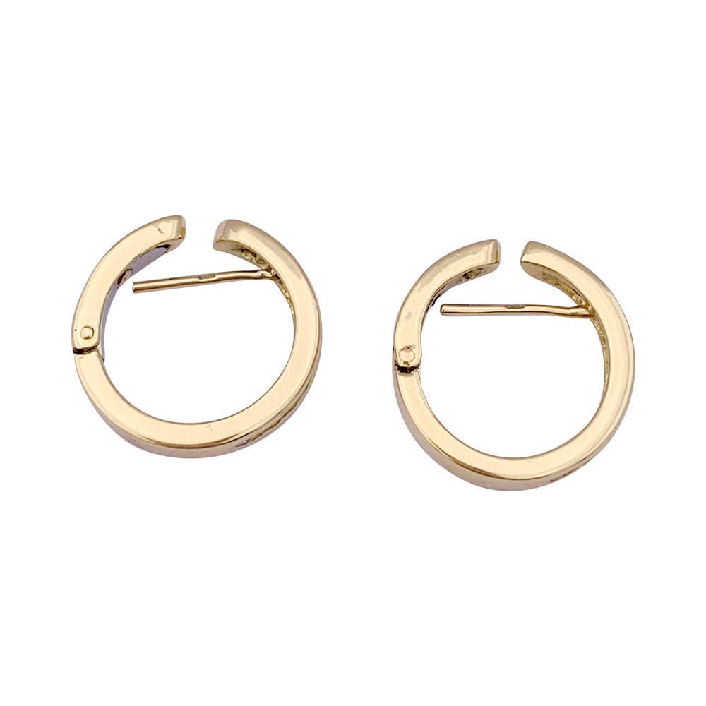 Boucles d'oreilles créoles en or jaune et diamants - Castafiore