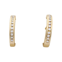 Boucles d'oreilles créoles en or jaune et diamants - Castafiore