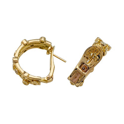 Boucles d'oreilles créoles en or jaune et diamants - Castafiore